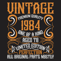 Vintage Birthday  t shirt design with Birthday elements or Hand drawn Birthday typography design
