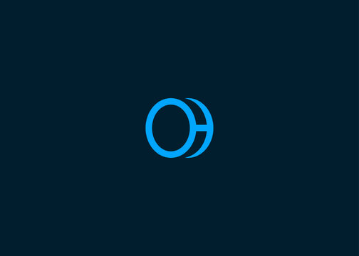 letter oh circle logo design vector illustration template