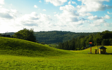 Hills and mountains of Wiezyca Region, Kashubia in Pomerania. Northern Poland.