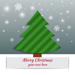 Naklejka premium Merry Christmas lettering. Christmas tree. Vector illustration