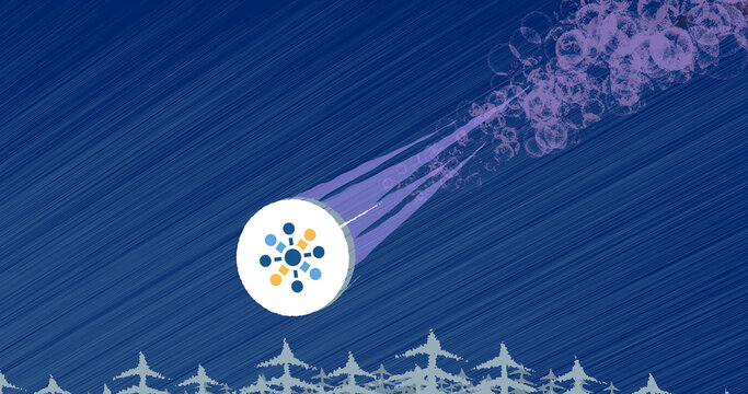 November 10th 2022 crypto crash, illustration of the crypto crash of the asset Bluzelle (BLZ) coin falls through the sky
