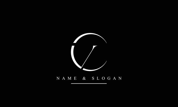 VC, CV, V, C abstract letters logo monogram