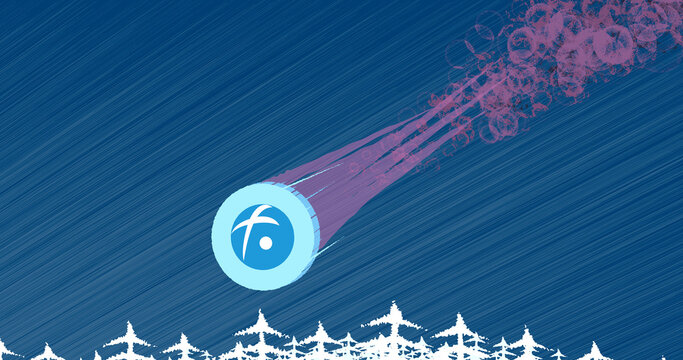 November 10th 2022 crypto crash, illustration of the crypto crash of the asset Fusion (FSN) coin falls through the sky