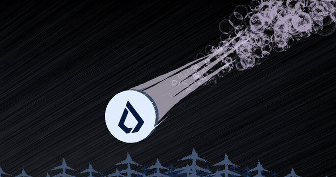 November 10th 2022 crypto crash, illustration of the crypto crash of the asset Lisk (LSK) coin falls through the sky