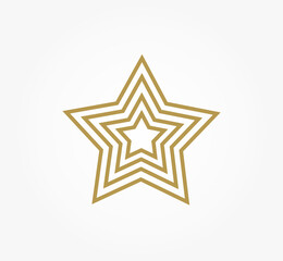 Gold star Christmas line icon. Vector illustration.
