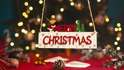 Happy Christmas sign falls down