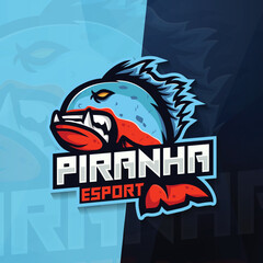 piranha mascot logo esports
