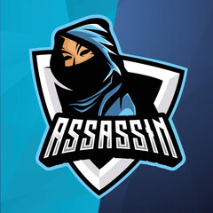 assassin ninja mascot logo esports