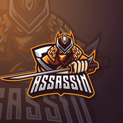 assassin ninja mascot logo esports