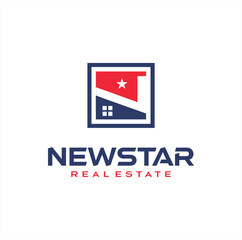 Fototapeta premium American Home Letter n logo design for real estate