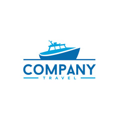 Yacht Speed Boat Logo Concept Design Vector Illustration Summer Travel