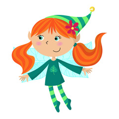 Illustration of a little green fairy