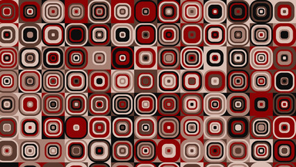 red, white, black, brown and beige geometric pattern, wallpaper for fabric, tile and tablecloth
