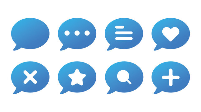 set of bubble messege chat icon with smooth gradient