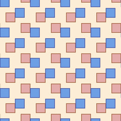 Seamless pattern in light colors, square grid textile print, abstract texture for fashion design