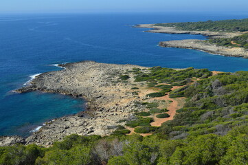 Fototapeta na wymiar panorama of the beauty of the coast of Porto Selvaggio