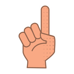 Isolated colored hand gesture icon Flat design Vector