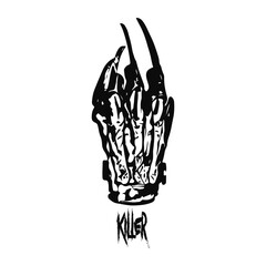 claw hand silhouette illustration vector