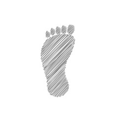 Human trail grey sketch vector icon. Step footprints paths