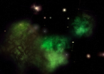 Star field in space and a nebulae