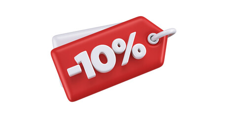 10% off Discount Price Tag 3D Render