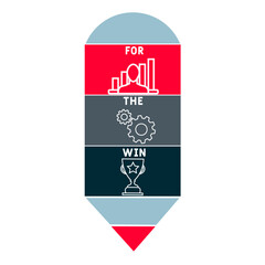 FTW - For The Win acronym. business concept background.  vector illustration concept with keywords and icons. lettering illustration with icons for web banner, flyer, landing