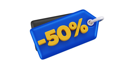 50% off Discount Price Tag 3D Render