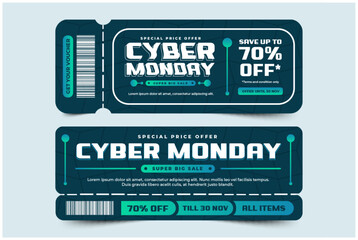 Cyber Monday voucher or coupon design template is easy to customize