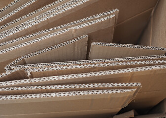 brown corrugated cardboard packets