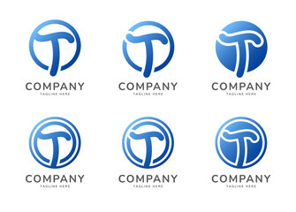 Letter T rounded monogram logo