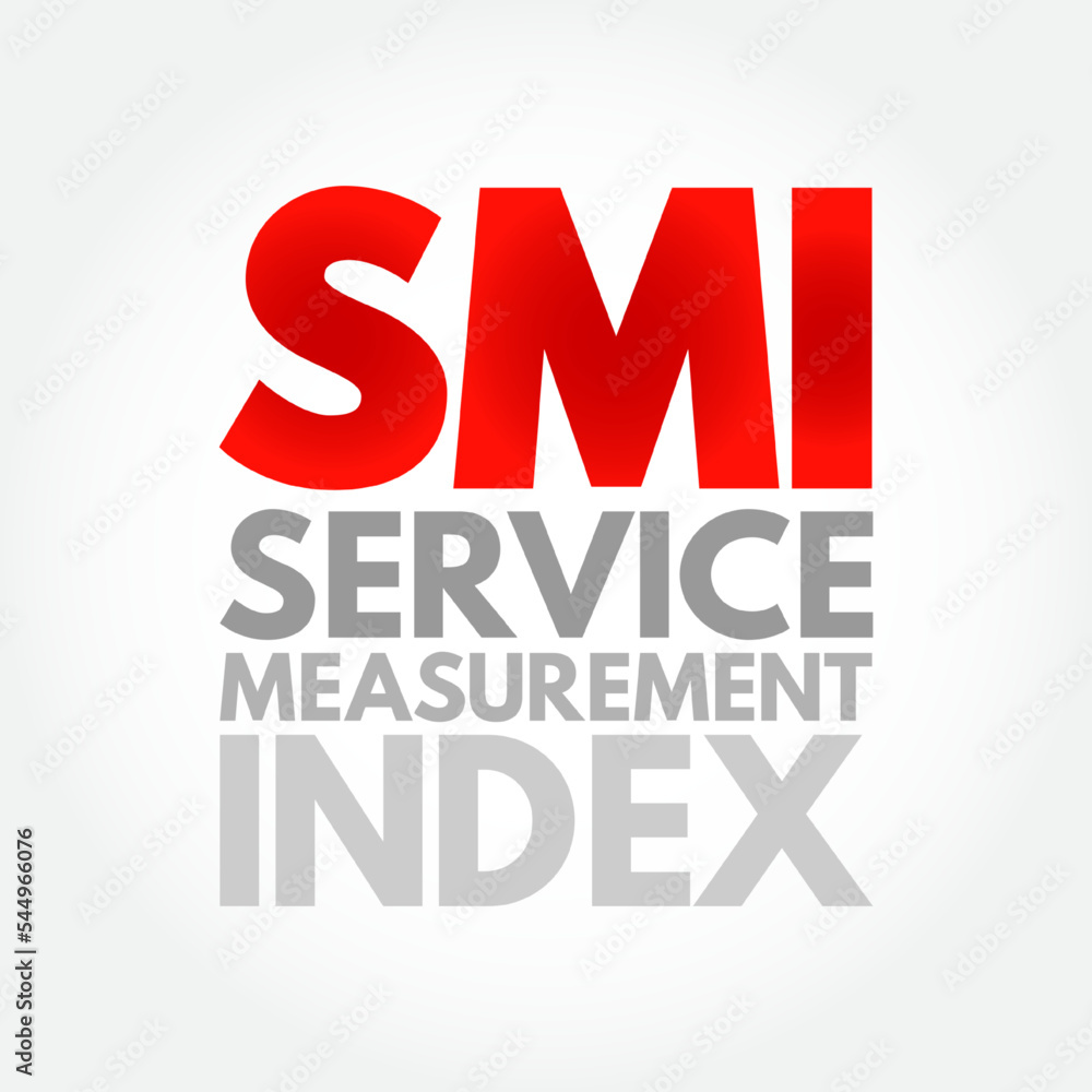 Poster SMI Service Measurement Index - application framework that defines method for the calculation of a relative index, which may be used to compare IT services, acronym text concept background