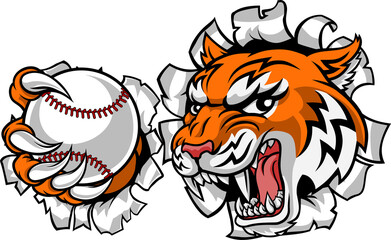 Tiger Tennis Player Animal Sports Mascot