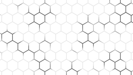 white geometric hexagon glow 3d illustration background, abstract technology tiles with light flowing can be used for template