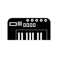 Musical instrument piano key icon | Black Vector illustration |