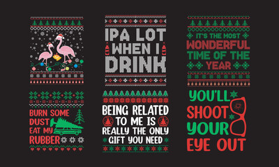 Naklejka premium Best Christmas T-shirt designs Bundle- Christmas quote. Christmas design Concept. Christmas vector. EPS, SVG Files