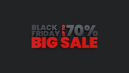 Fototapeta na wymiar Black Friday Discount Up To 70 Percent