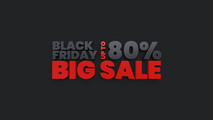 Fototapeta na wymiar Black Friday Discount Up To 80 Percent