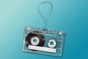 Old retro Audio cassette on the desk