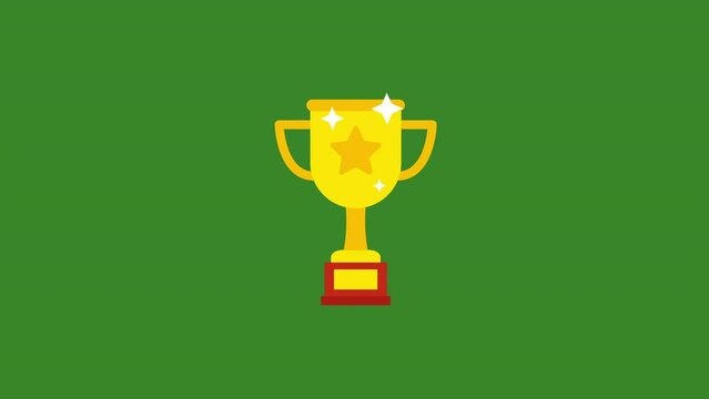 Winner Golden Cup animation.golden trophy cup award animation  animation on Green screen.can be use for your Project and Explainer Video.