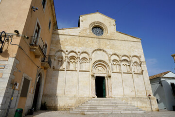 Fototapeta na wymiar Facade of Termoli Cathedral, Molise, Italy