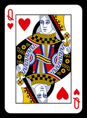 Queen of Hearts playing card - Classic design.