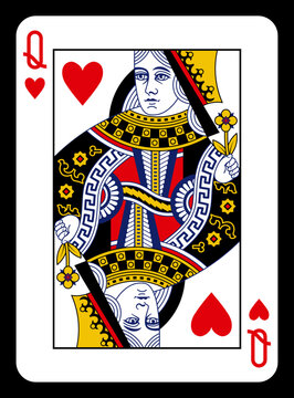 Queen of Hearts playing card - Classic design.
