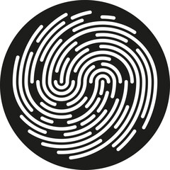 Fingerprint identification symbol icon