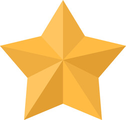 Gold star medal with blue ribbon vector illustration in flat style