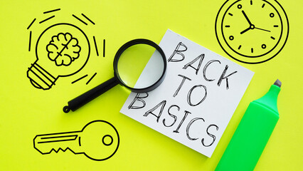 Back to basics is shown using the text