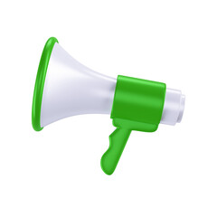 Green Megaphone 3D Render