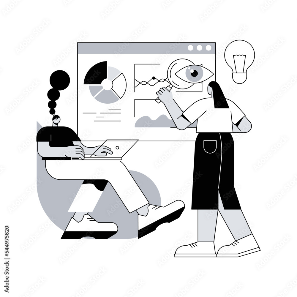 Poster workflow abstract concept vector illustration. development team workflow, business process efficienc