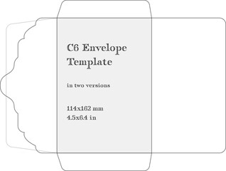 C6 Envelope template for print