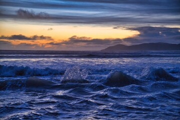 Fototapeta premium Raumati Beach sunset, New Zealand