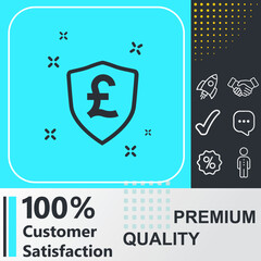 pound and shield icon. Social media sign. Vector illustration